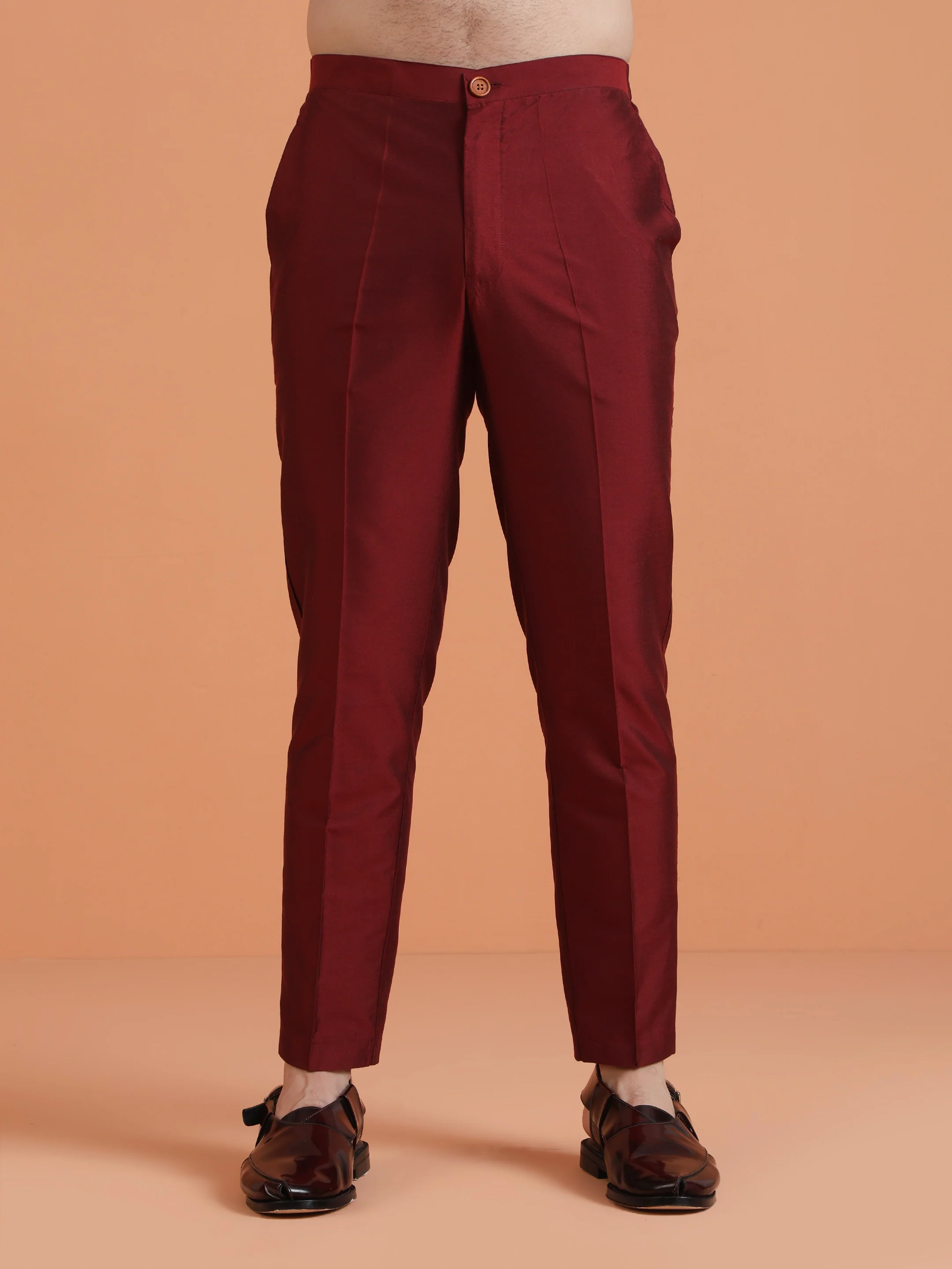 Maroon Printed Kurta Trouser Set - Image 6