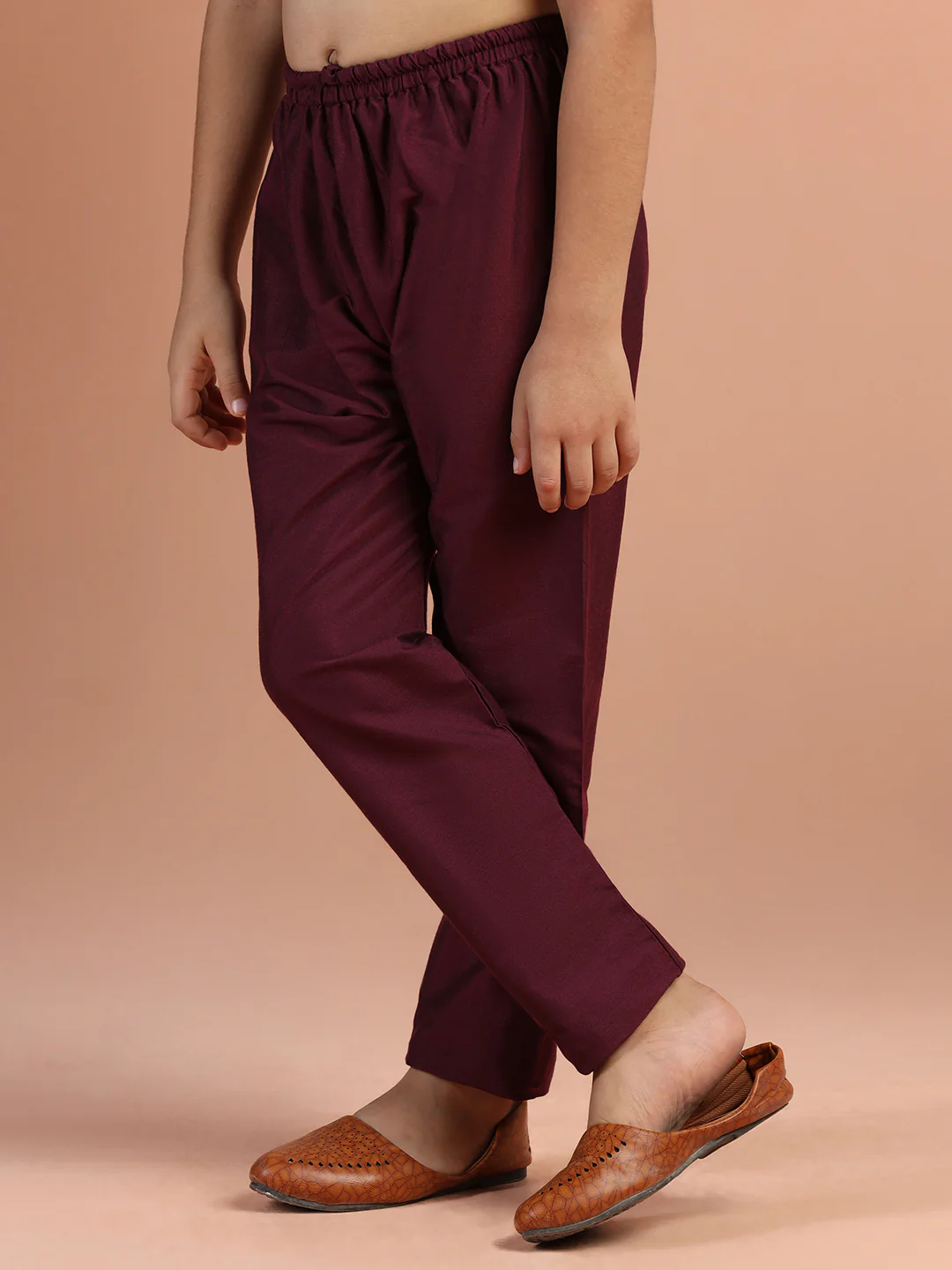 Maroon Solid Pyjama - Image 2