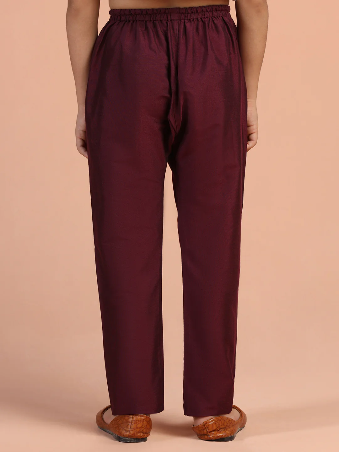 Maroon Solid Pyjama - Image 4