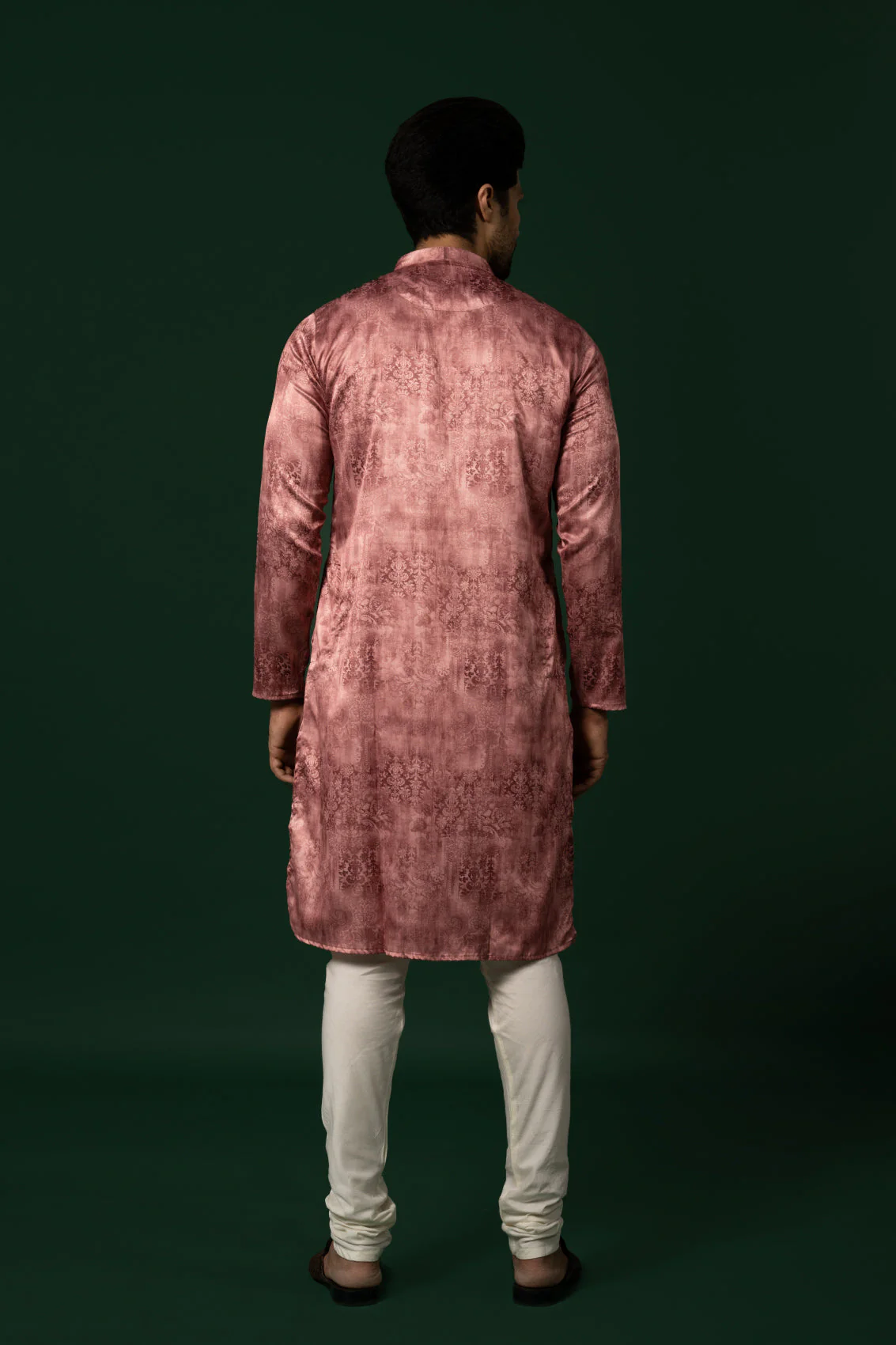 Pink Textured Silk Blend Kurta - Image 14