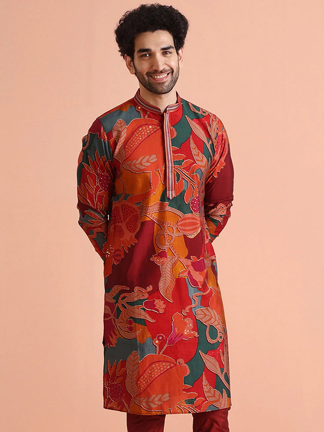 Multi Color Cotton Printed Long Kurta - Image 5