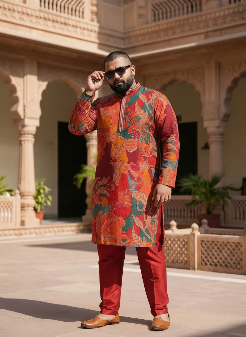 Multi Color Cotton Printed Long Kurta - Image 7