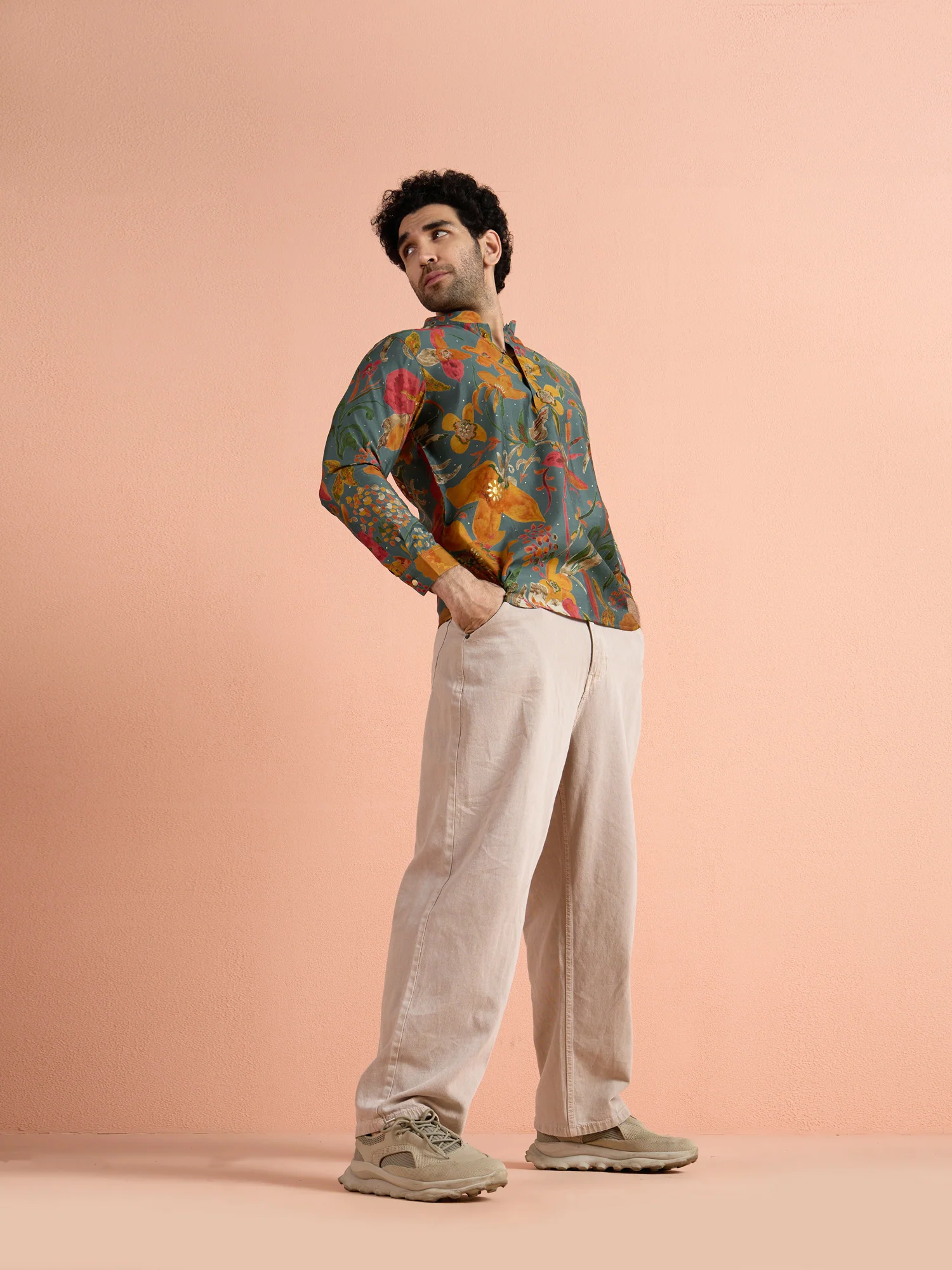 Multi-Color Polyviscose Printed Short Kurta - Image 2