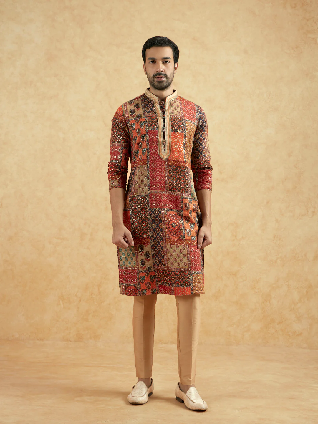 Multi Printed Patchwork Kurta Set - Image 7