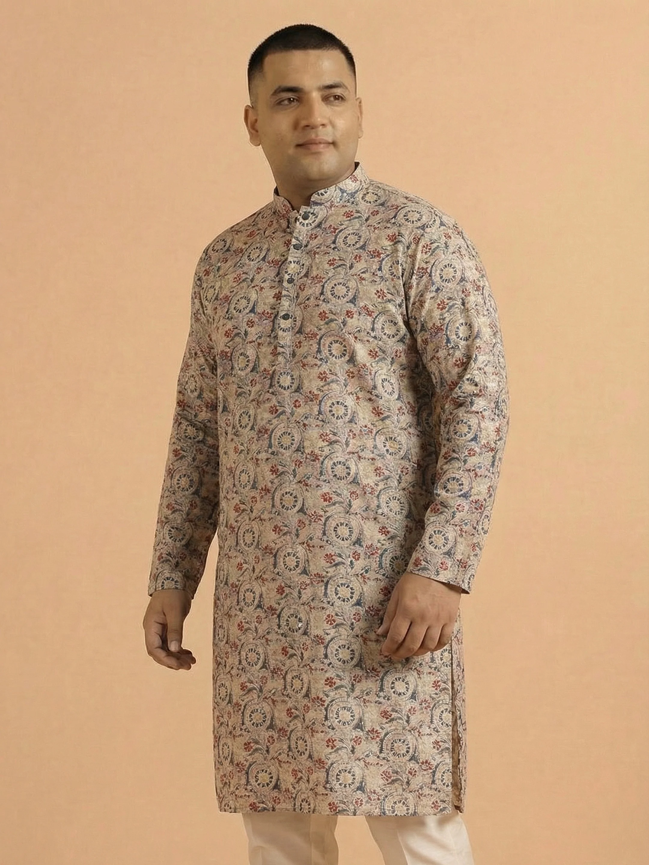 Multicolor Printed Cotton Kurta - Image 4