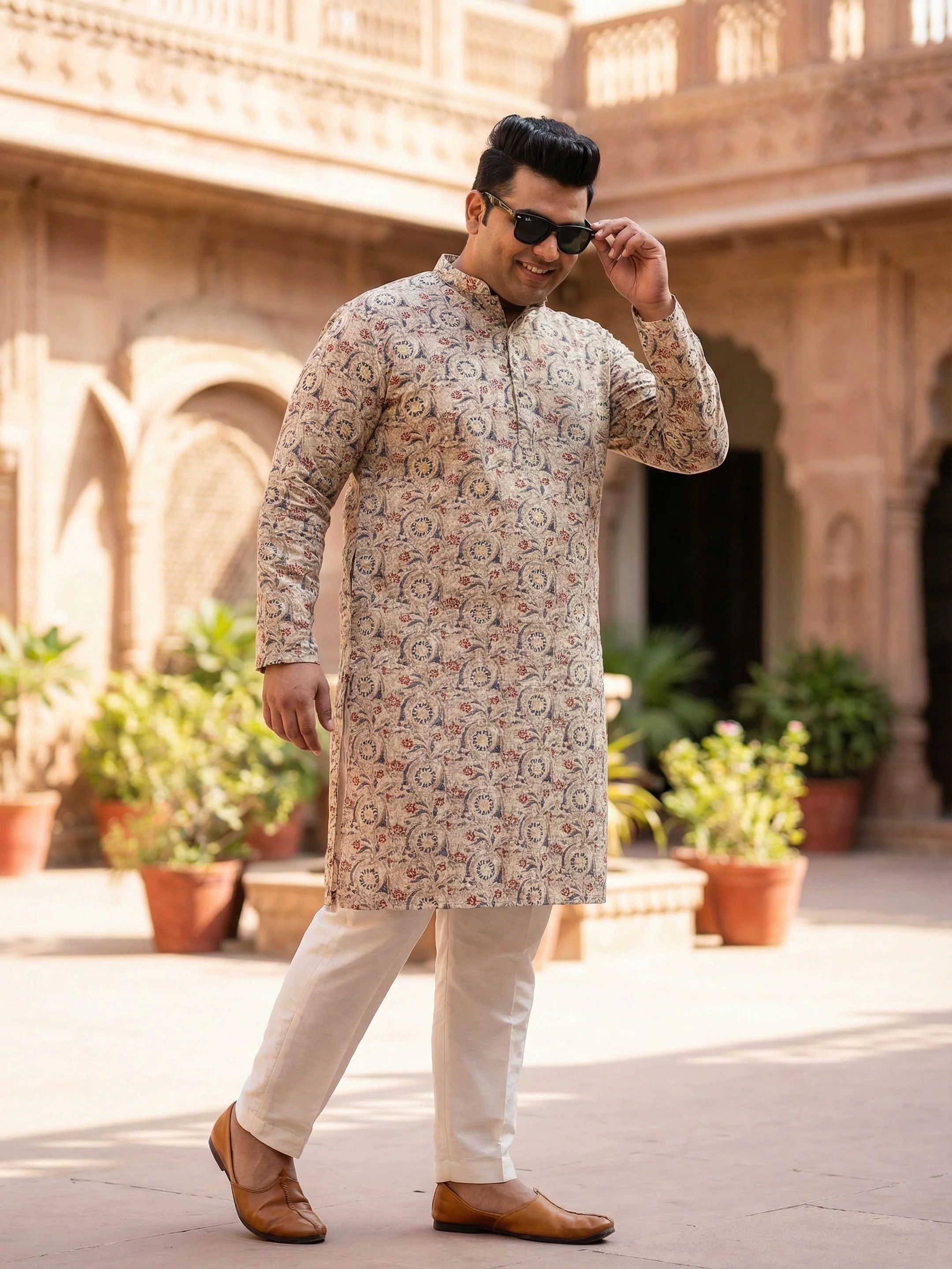 Multicolor Printed Cotton Kurta - Image 5