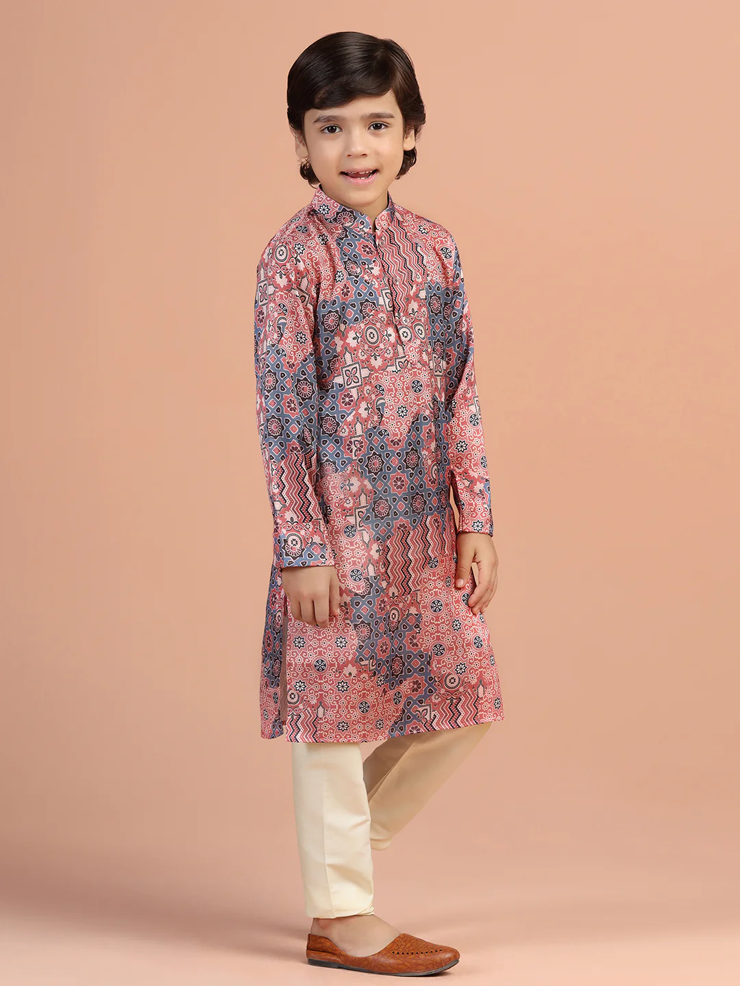 Multicolor Geometric Printed Kurta - Image 3