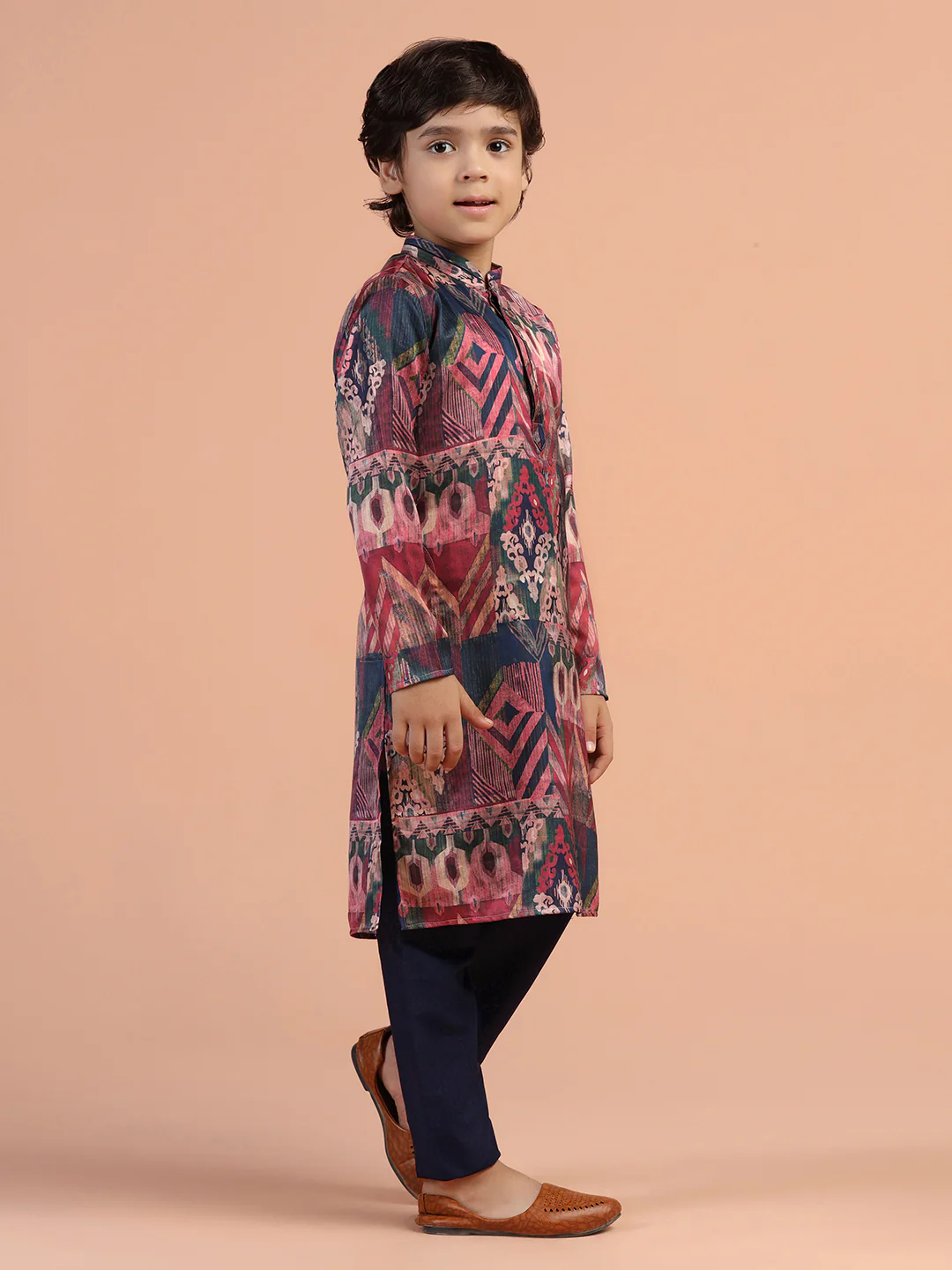 Multicolor Ikat Printed Kurta - Image 2