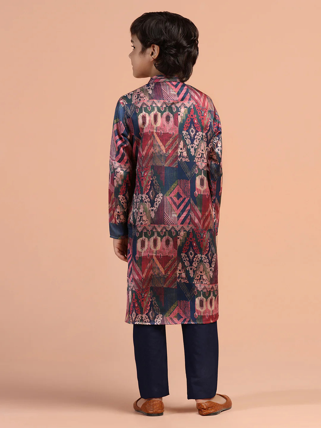 Multicolor Ikat Printed Kurta - Image 4