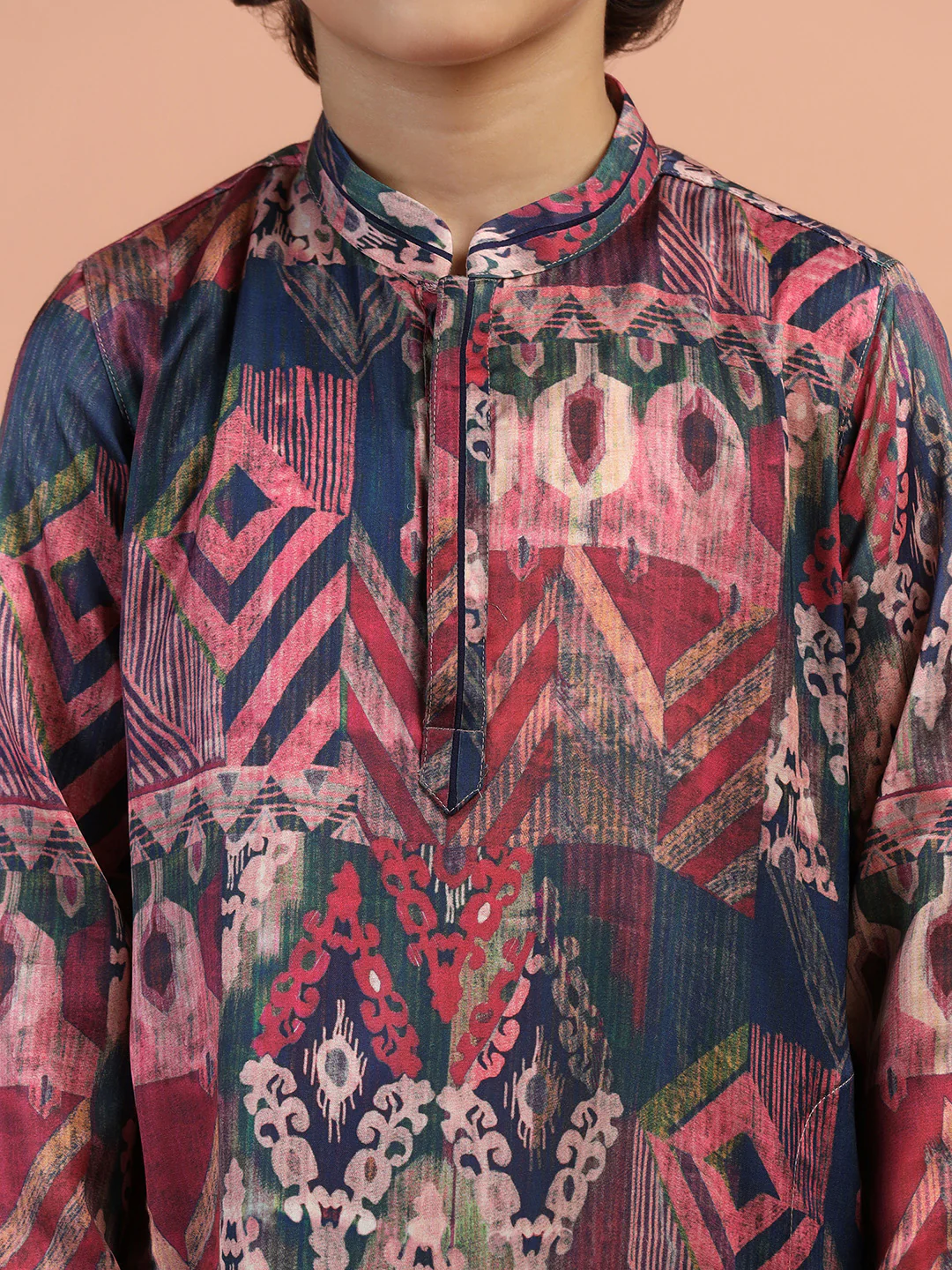 Multicolor Ikat Printed Kurta - Image 5