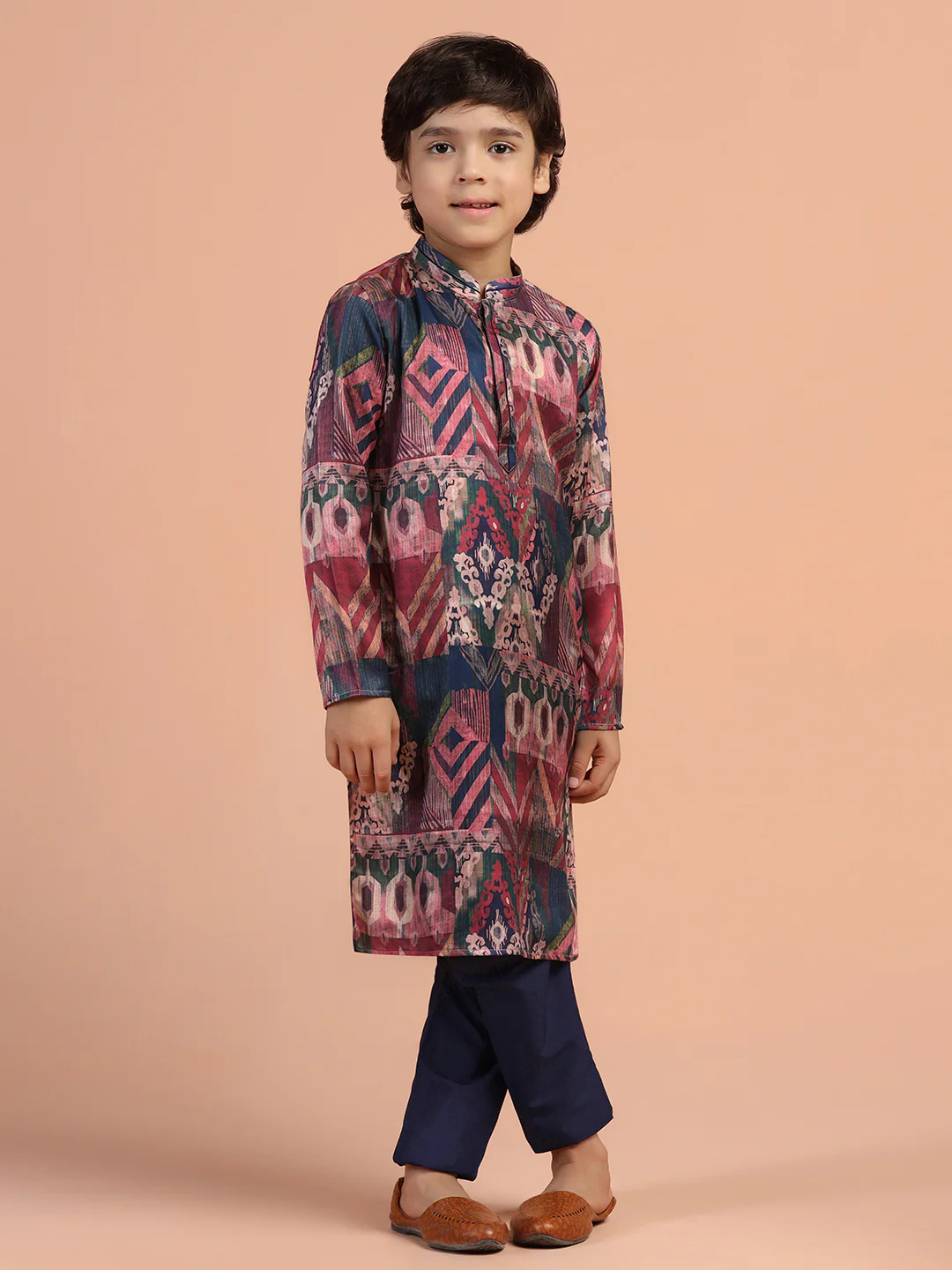 Multicolor Ikat Printed Kurta - Image 6