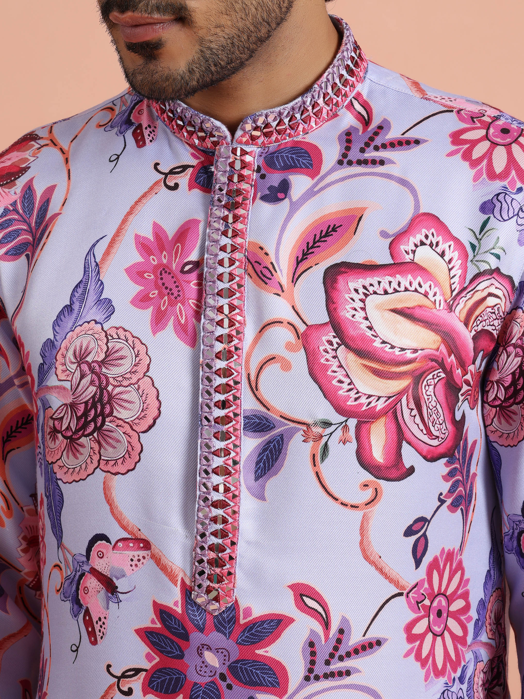 Multicolor Pashmina Kurta Trouser - Image 5