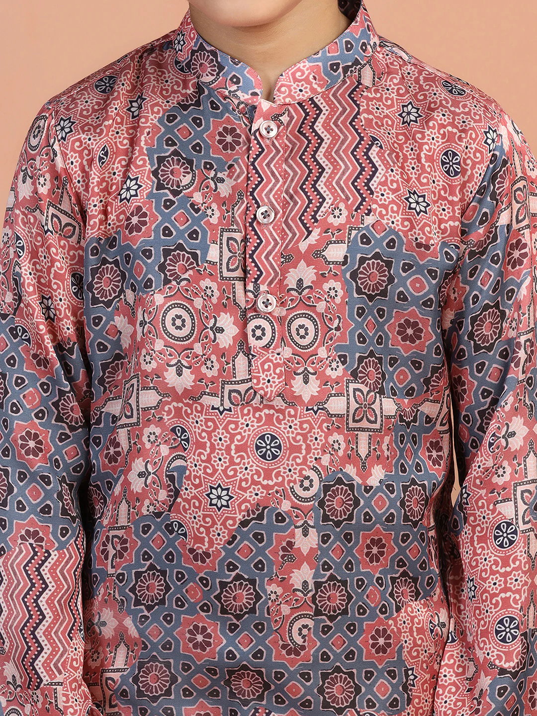 Multicolor Printed Kids Kurta Set - Image 5