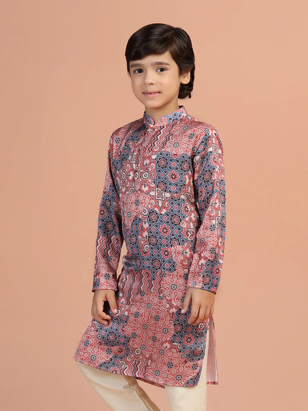 Multicolor Printed Kids Kurta Set - Image 9