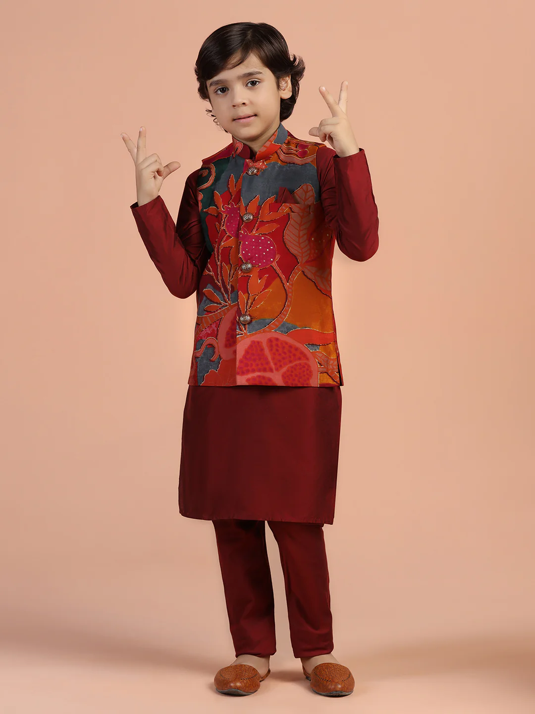 Multicolor Printed Nehru Jacket - Image 6