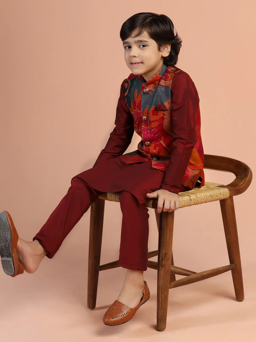 Multicolor Printed Nehru Jacket - Image 7