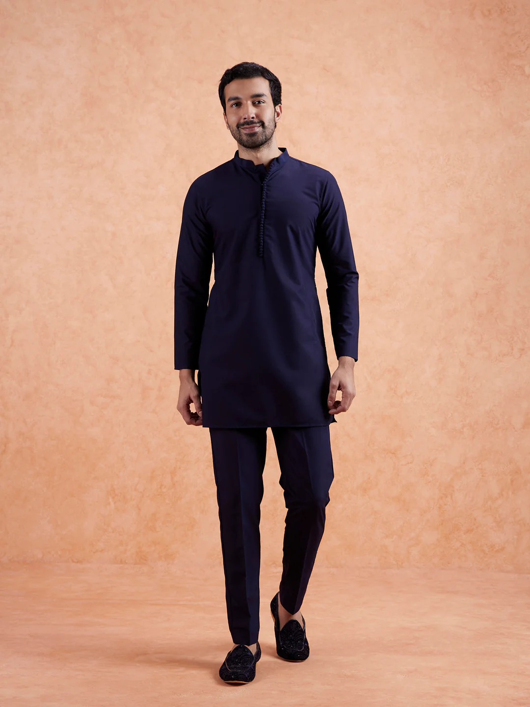 Multicolor Jacquard Kurta Jacket Set - Image 5