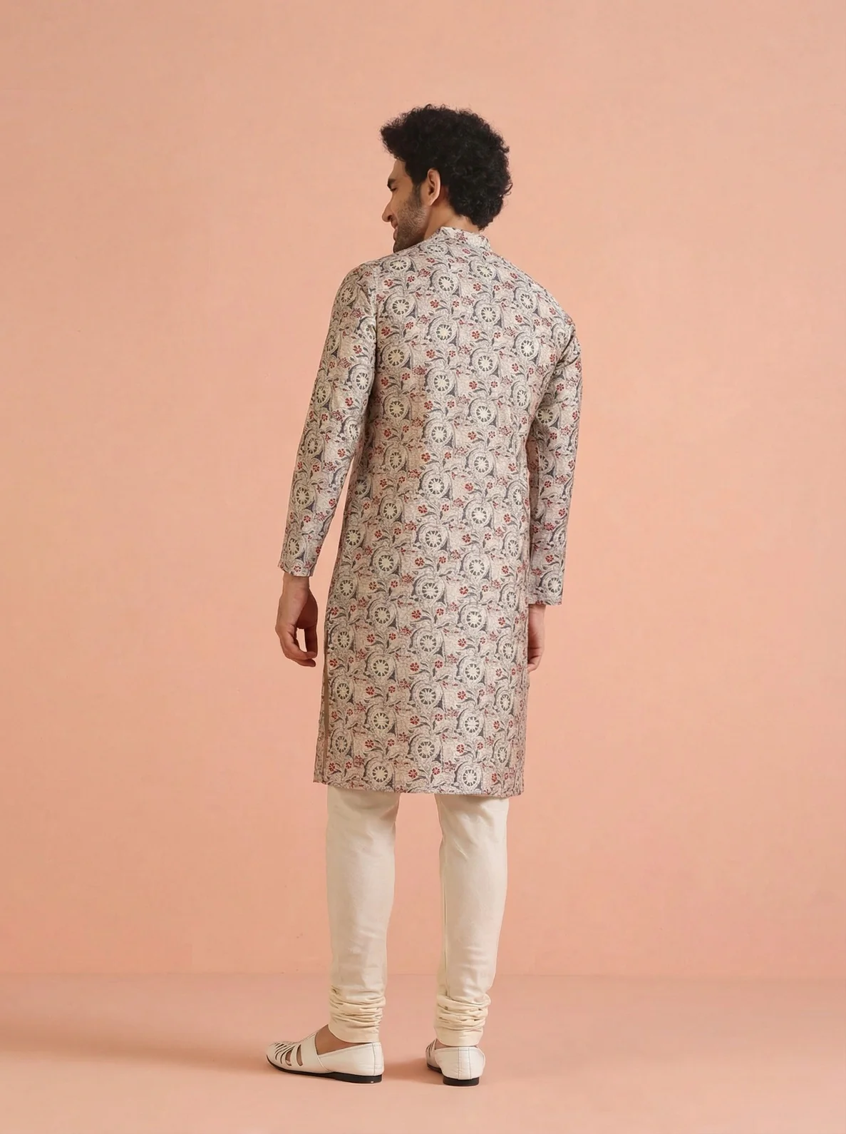 Multicolour Cotton Blend Printed Kurta Churidar Set - Image 3