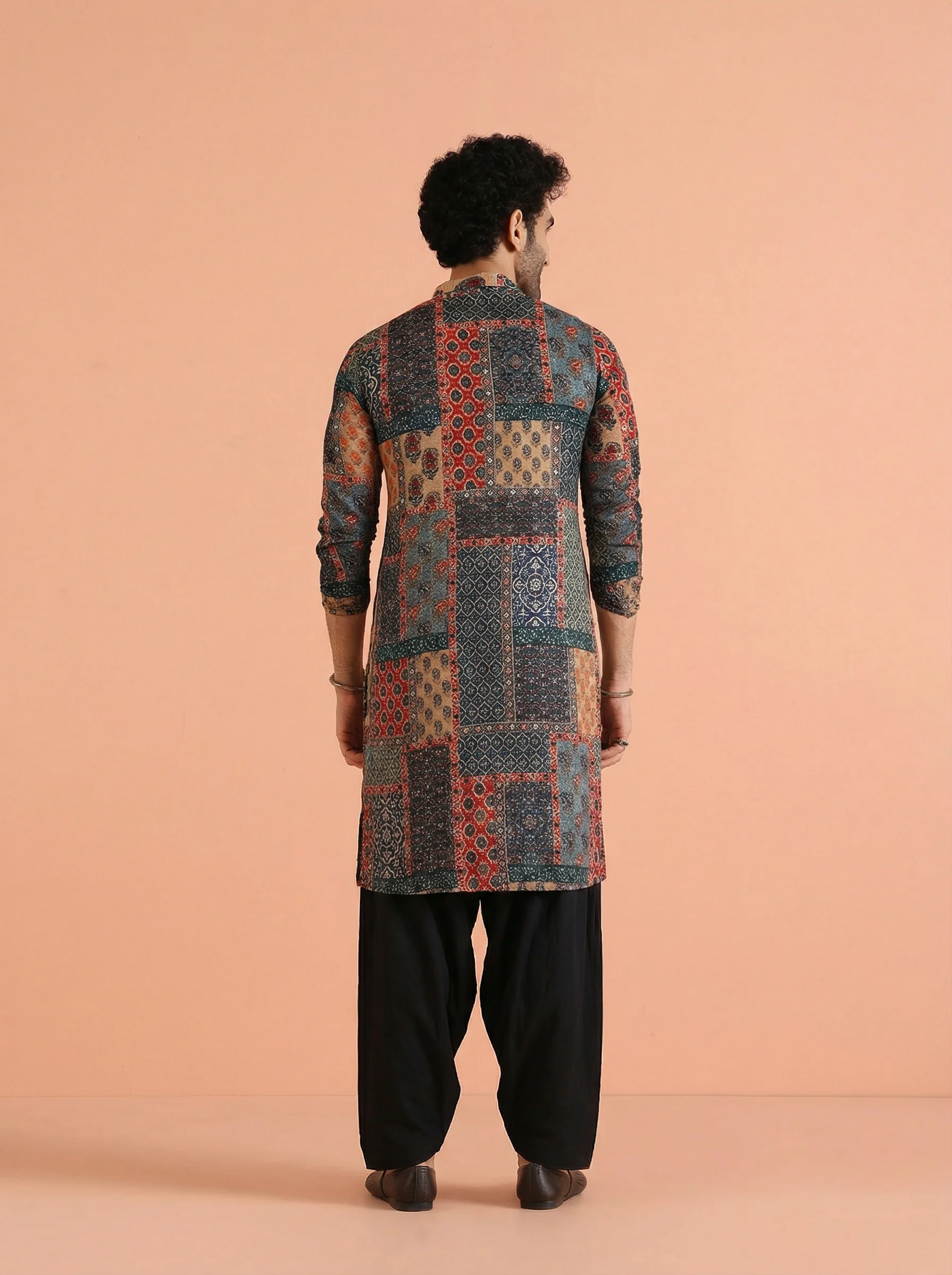 Multicolour Cotton Blend Printed Kurta Patiyala Set - Image 4