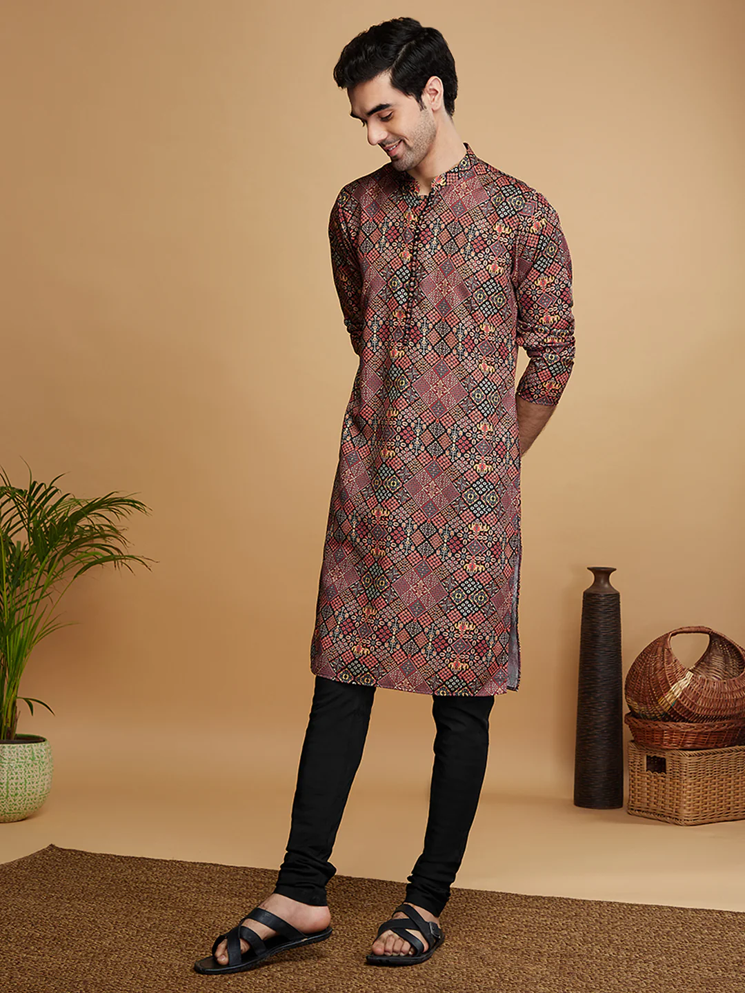 Multicolour Cotton Printed Long Kurta - Image 3