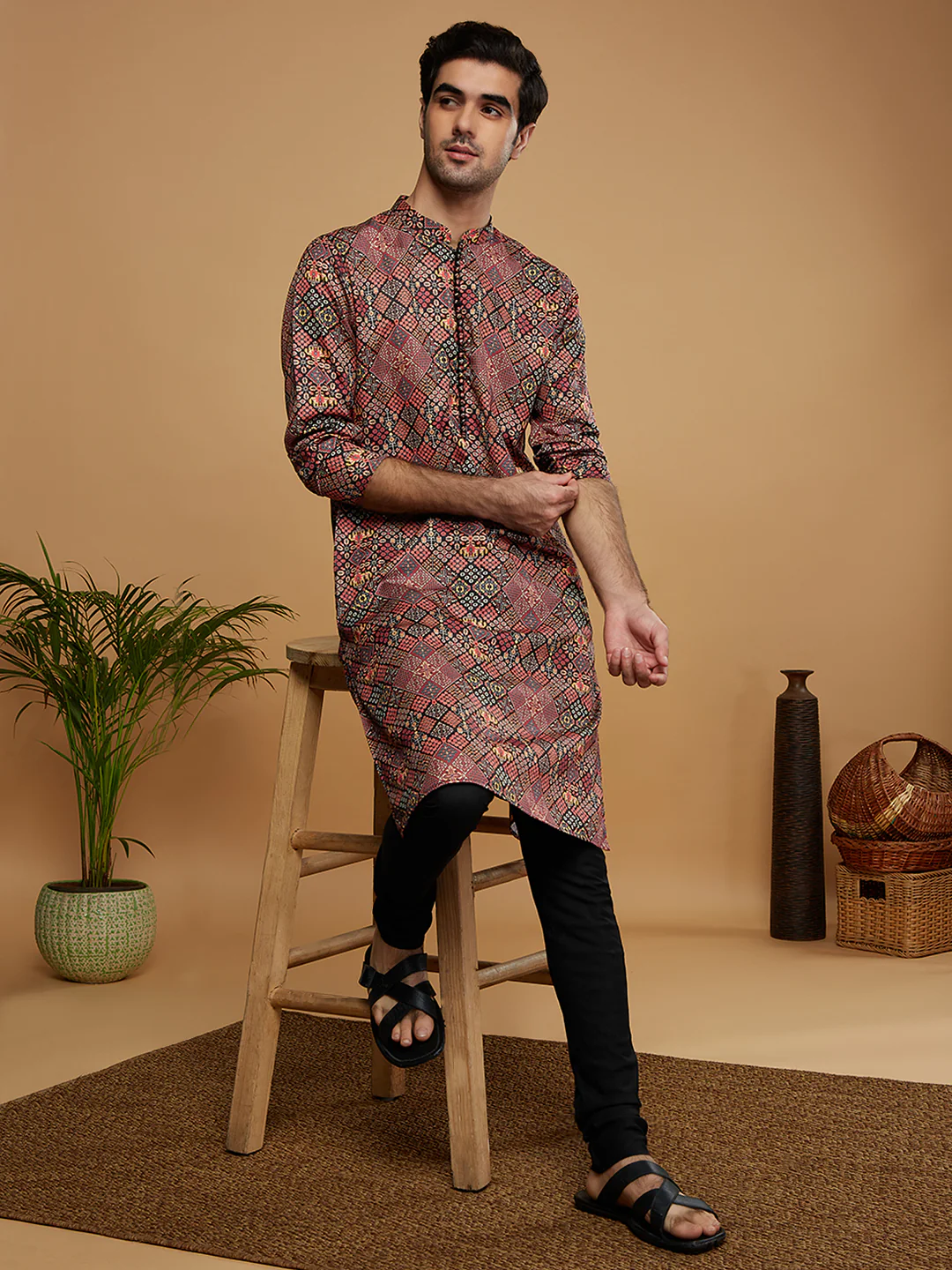 Multicolour Cotton Printed Long Kurta - Image 6