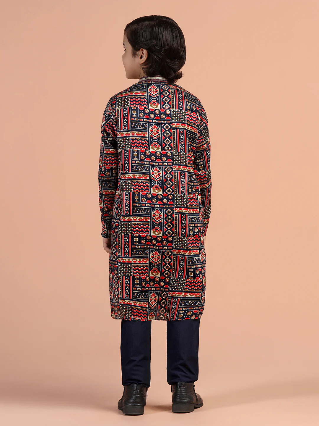 Multicolour Printed Kids Kurta Set - Image 4