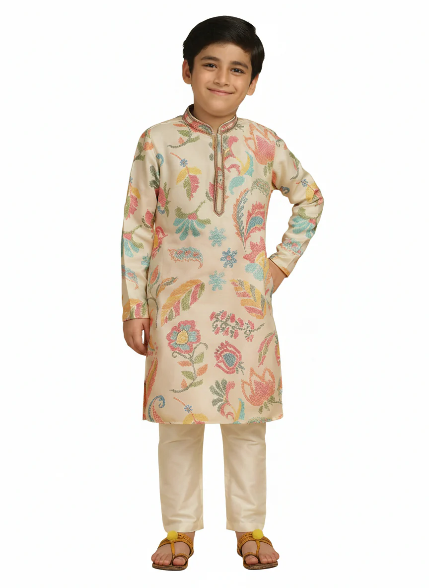 Multicolour Solid Kurta Pyjama Set - Image 7