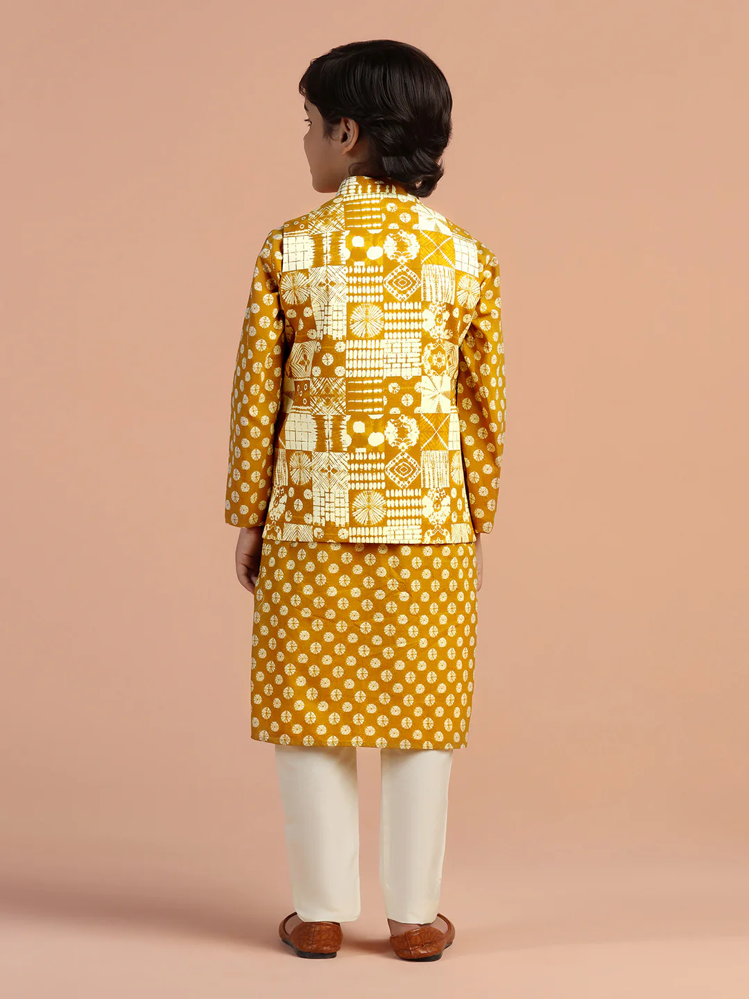 Mustard Geometric Printed Jacket - Image 4