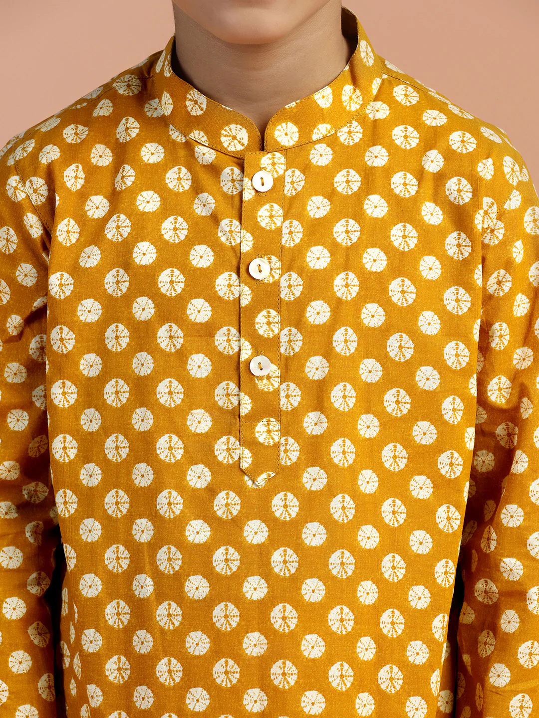 Mustard Gold Kids Kurta Set - Image 5