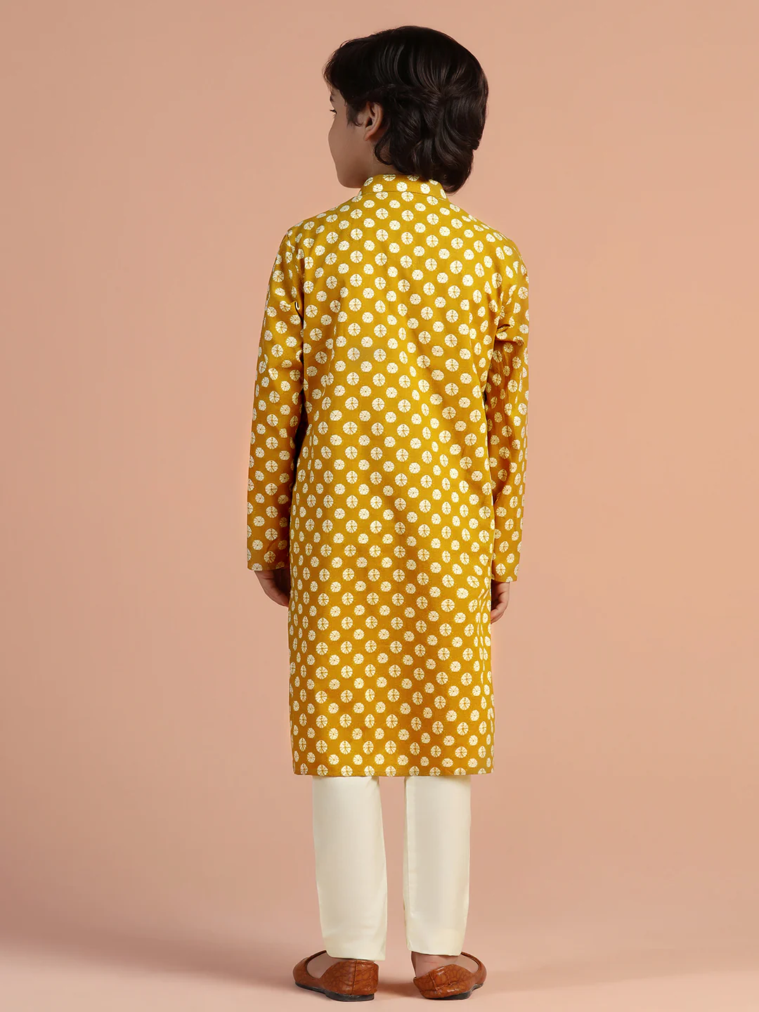 Mustard Yellow Printed Kurta - Image 4