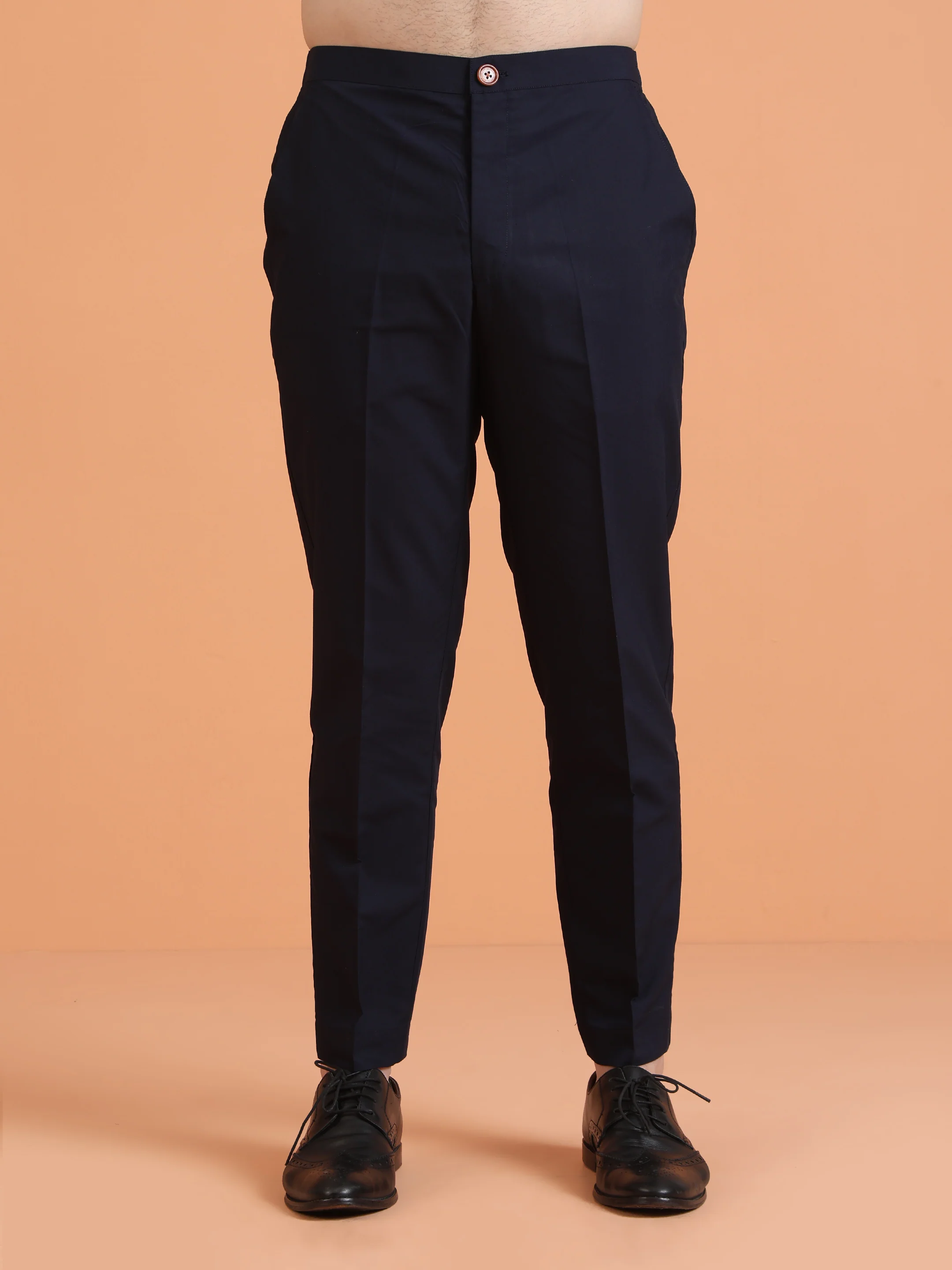 Navy Blue Silk Blend Embroidered Kurta Jacket Set - Image 7