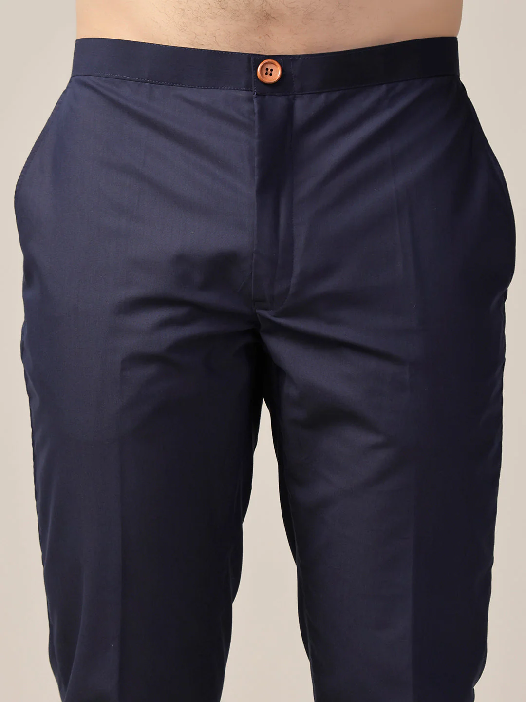 Navy Blue Silk Blend Metallic Jacket Kurta Trouser Set - Image 7