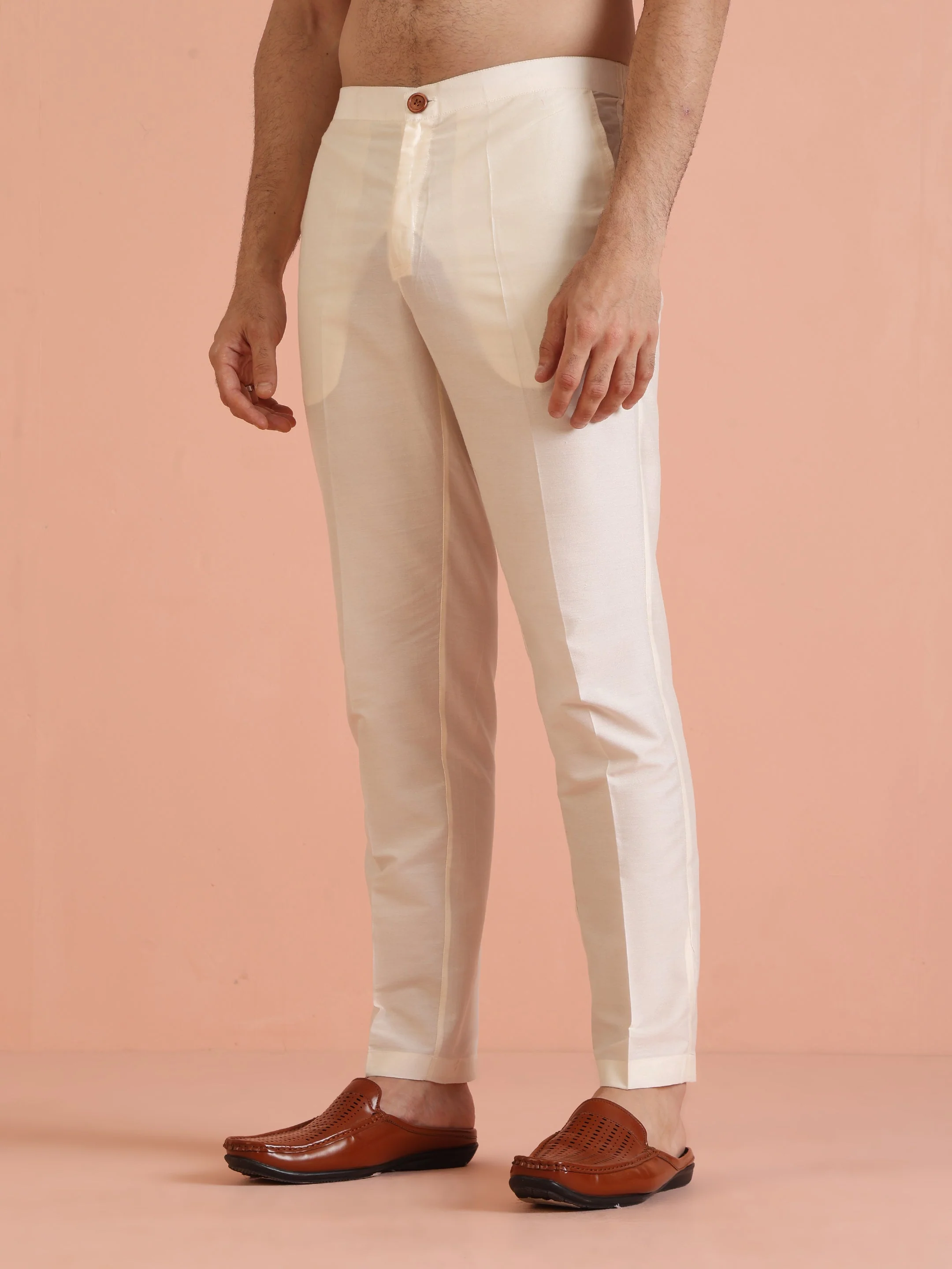 Off-White Floral Print Jacket Set with Kurta & Trouser - Image 6
