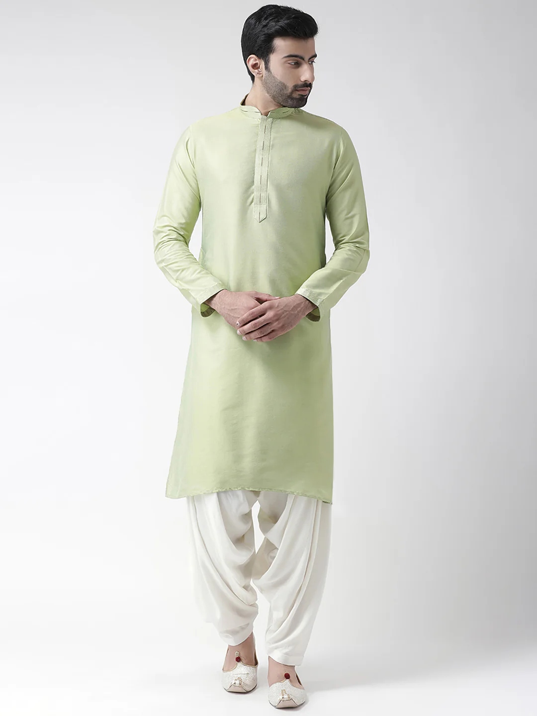 White Solid Elasticated Patiala - Image 5