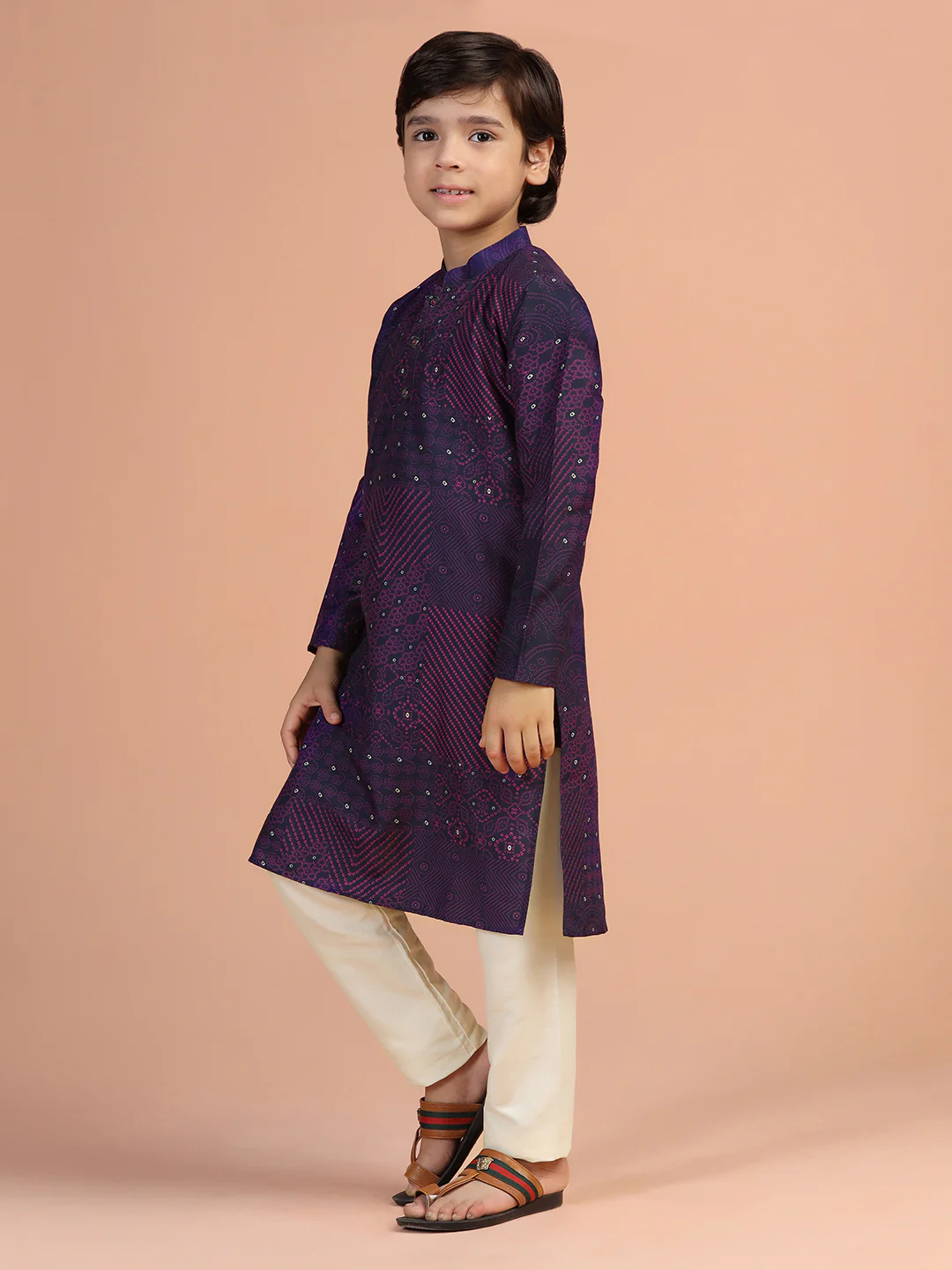 Purple Printed Kurta - Image 2