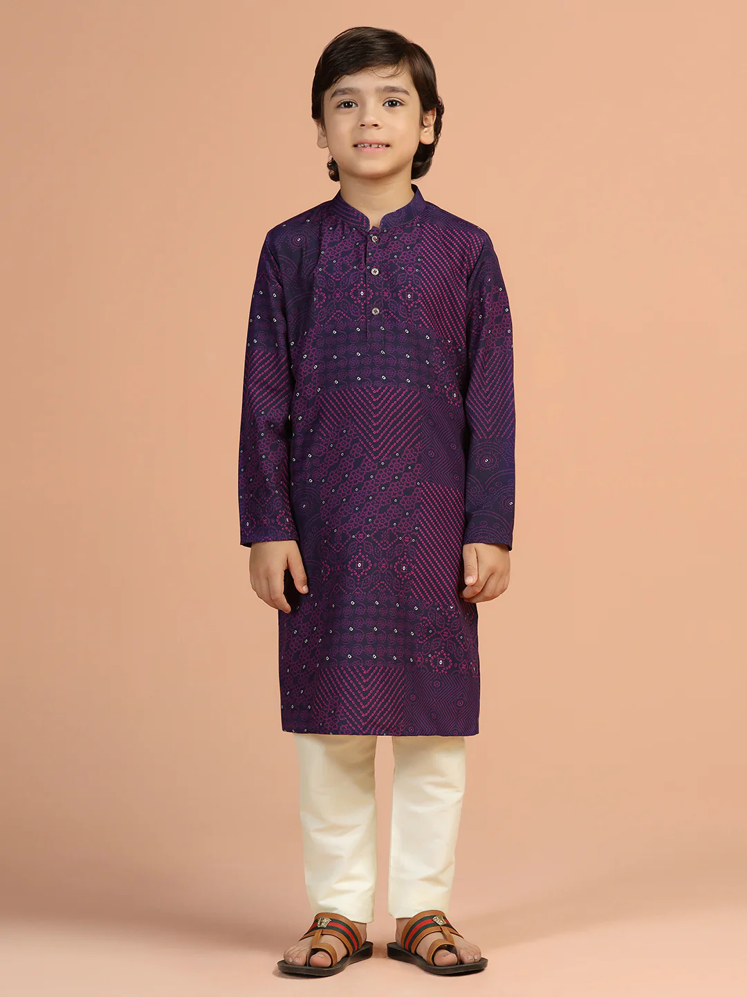 Purple Printed Kurta - Image 6