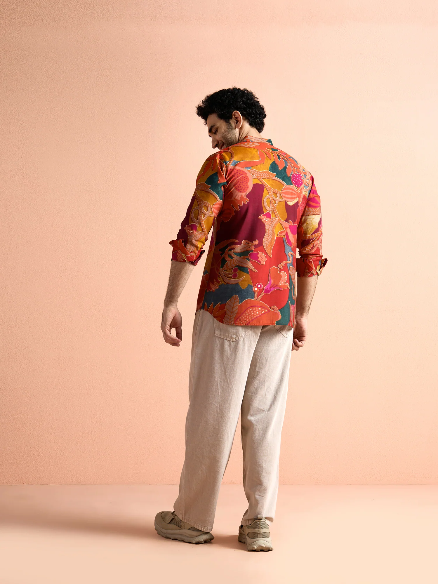 Red Polyviscose Printed Short Kurta - Image 4