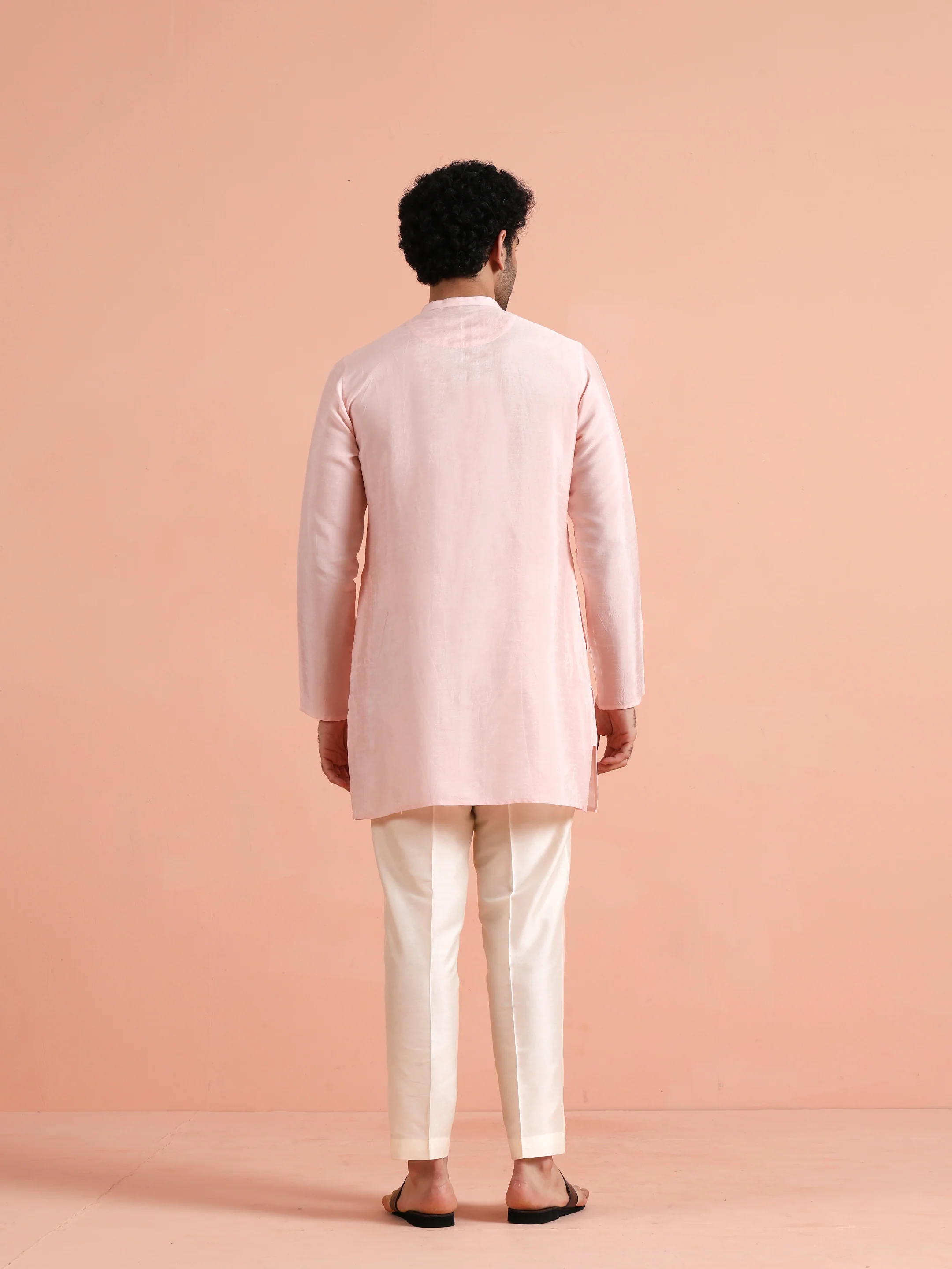 Solid Pink Mid Kurta - Image 4