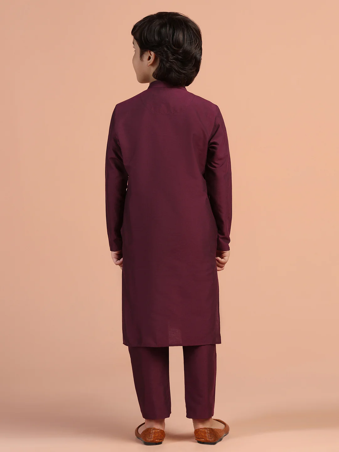 Wine Solid Kurta - Image 4