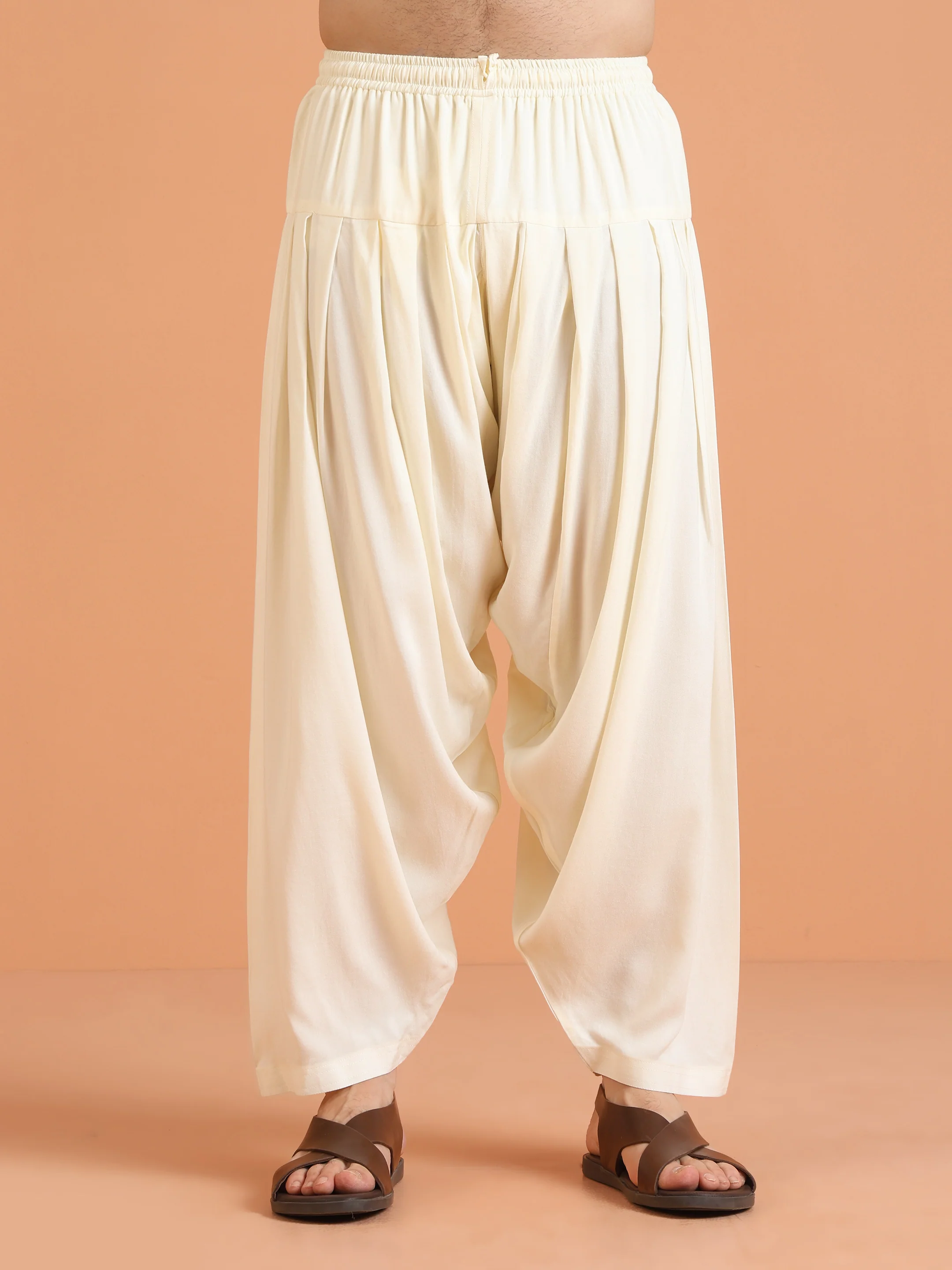 Yellow Embroidered Kurta with White Patiala Set - Image 6